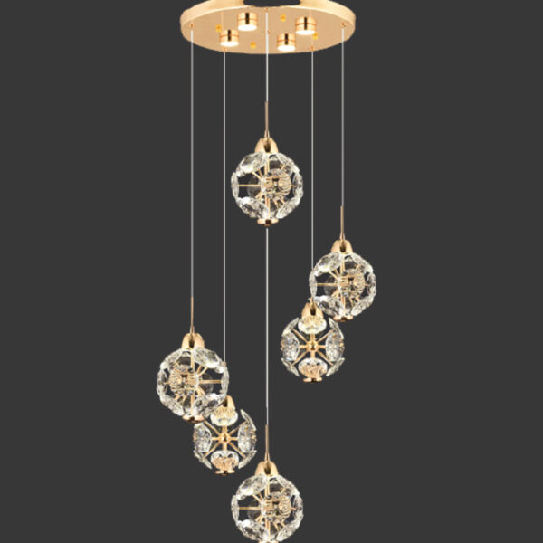 Armani Kristal Küre 6'lı Sarkıt Avize | Işıltının Minimal Hali