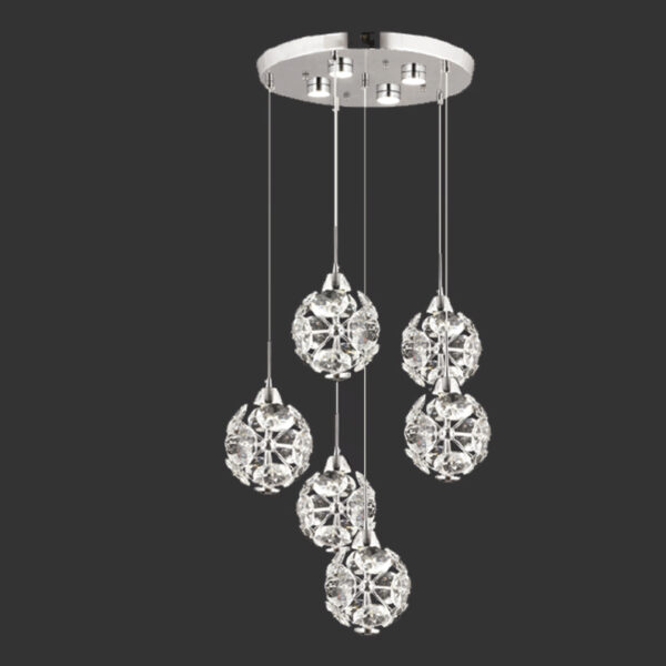 Armani 6'lı Kristal Küre Sarkıt Avize | Işıltının Minimal Yorumu