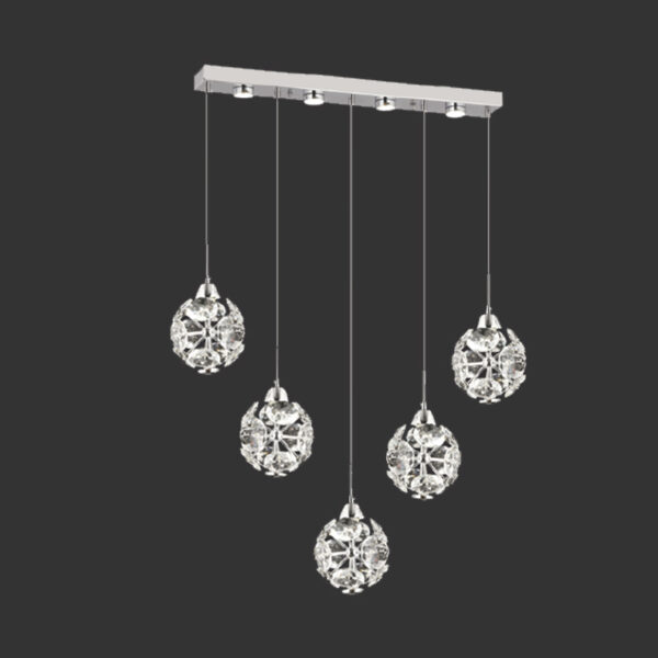 Armani Kristal Şıklıkta Simetri | 5’li Lineer Sarkıt Avize