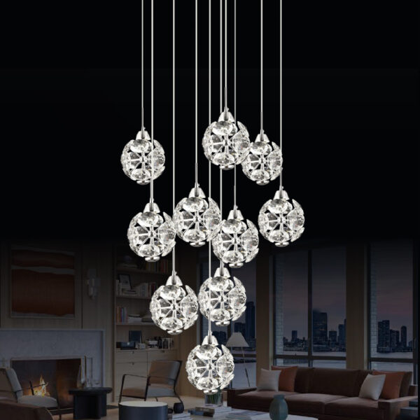 Armani 10'Lu Kristal Küre Sarkıt Avize | Işıltının Yeni Tanımı