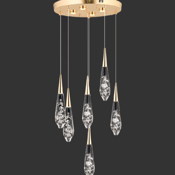 Emma Damla Işığın Zarafeti | 6’lı Baloncuk Cam LED Avize