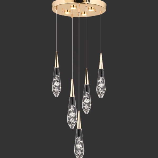 Emma Damla Işığın Zarafeti | 5’li Baloncuk Cam LED Avize