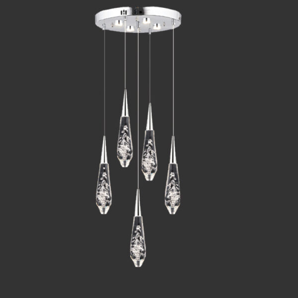 Emma Zarif Damlalar | 5’li Krom LED Baloncuk Avize