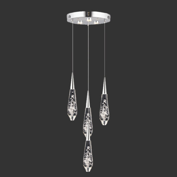 Emma Kristal Damla Işıltısı | 4’lü Sıralı LED Sarkıt Avize