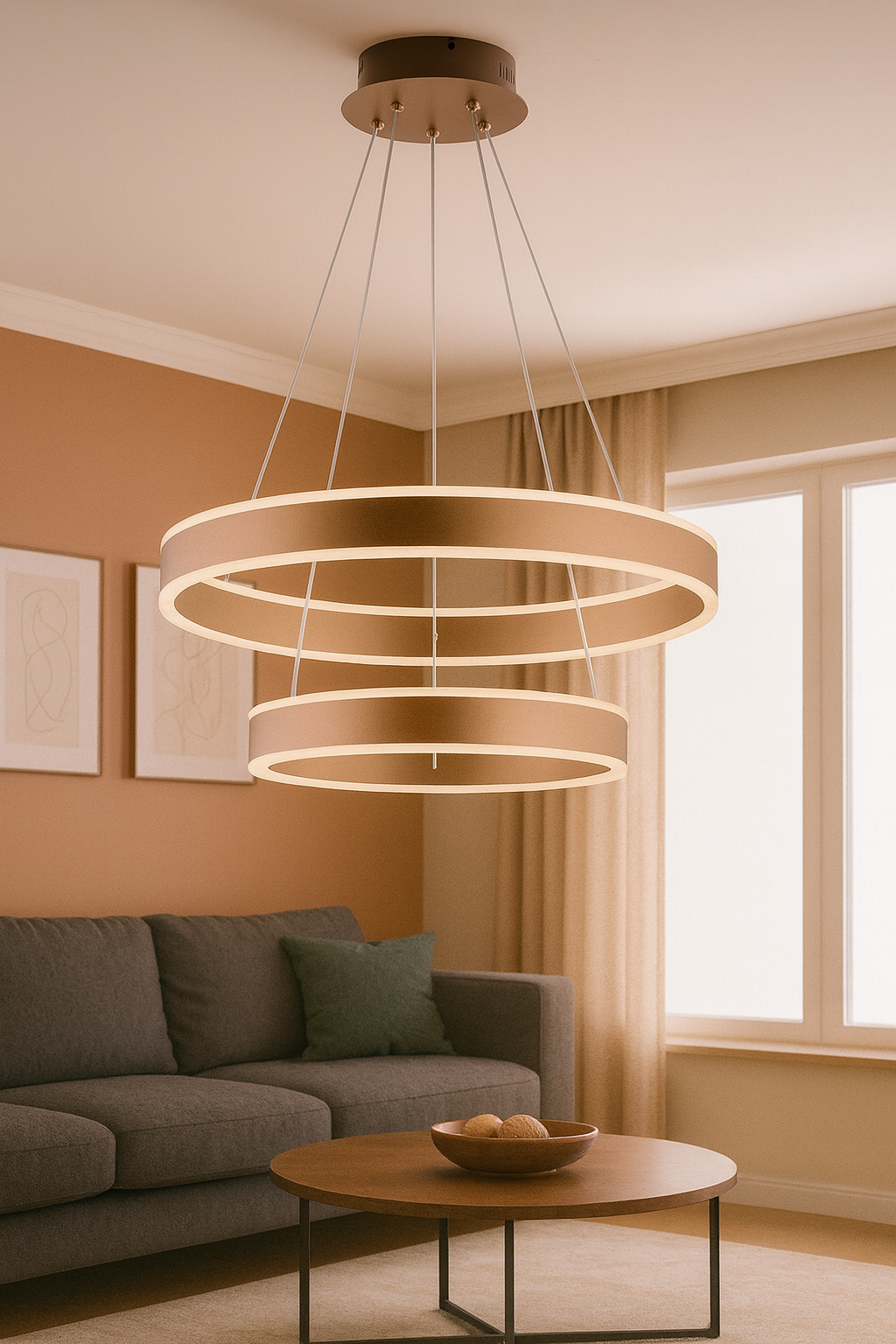 felıx eskitme 2 Felix 2 Katlı LED Avize | Zarif ve Katmanlı Işık Tasarımı - Görsel 1