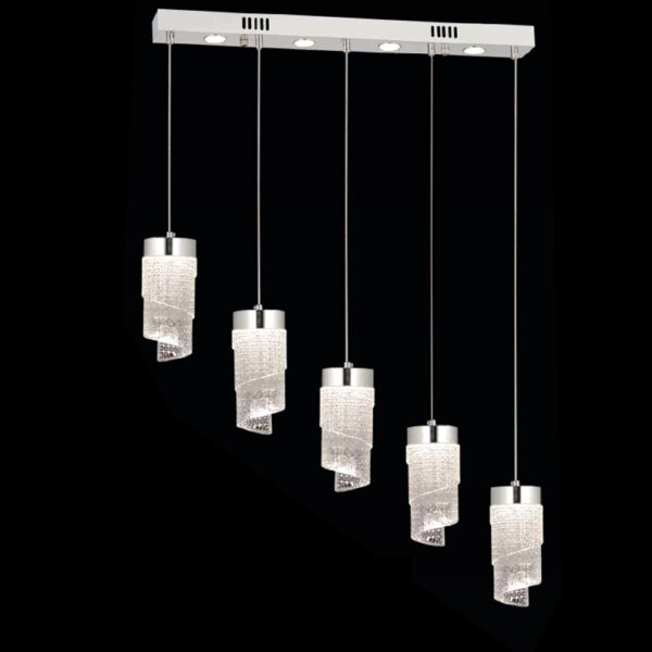 Yıldırım Kristal Spiral | 5’li Lineer LED Avize