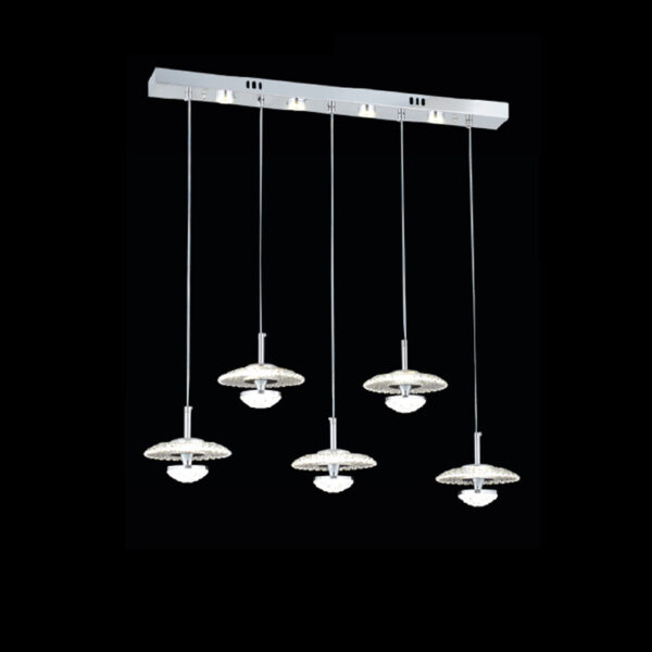 Anton Kristal Halo | 5’li Modern Sarkıt Avize