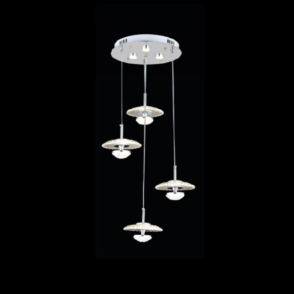 Anton Kristal Halo | 4’lü Yuvarlak Sarkıt Avize