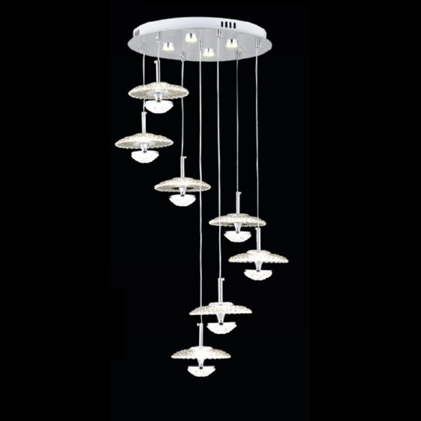 Anton Kristal Halo | 7’li Yuvarlak Sarkıt Avize