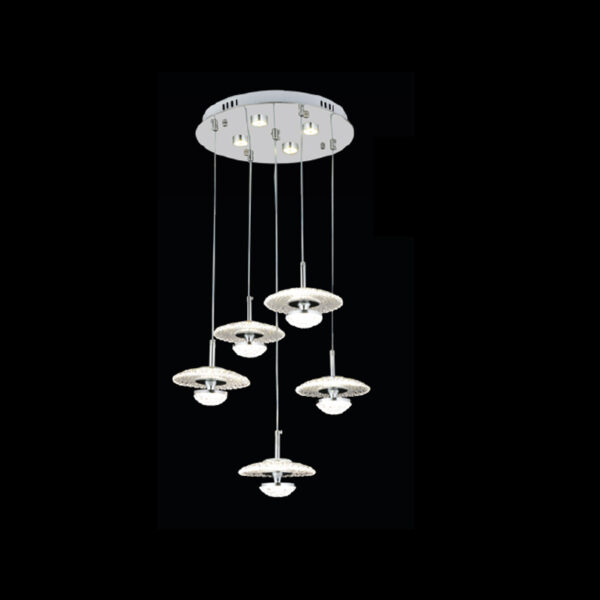 Anton Kristal Halo | 5’lı Yuvarlak Sarkıt Avize