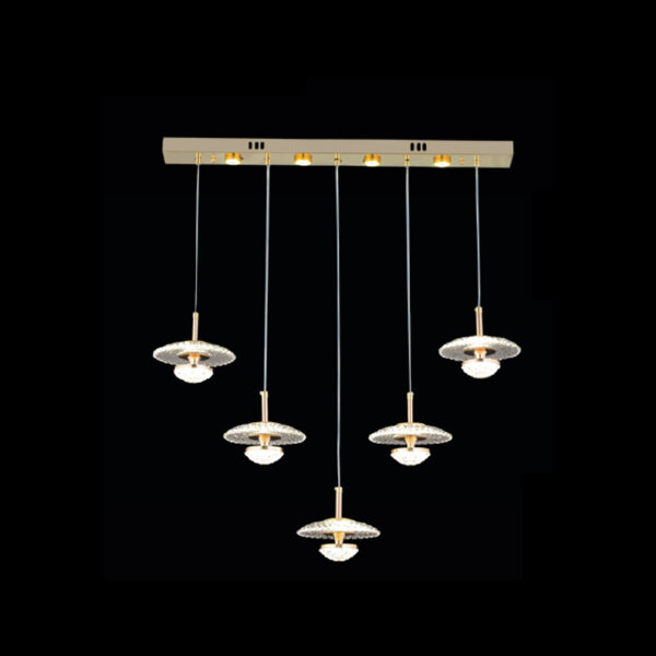 Anton Altın Zarafet | 5’li Lineer Kristal Avize