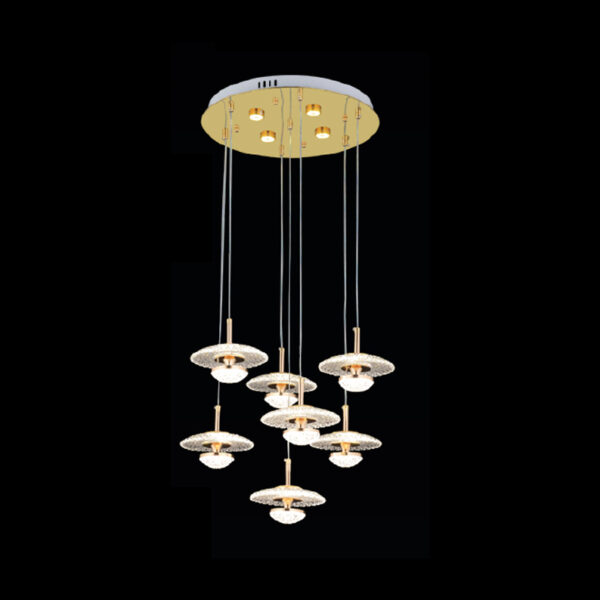 Anton Gösterişli Işıltı | 7’li Gold Sarkıt Avize