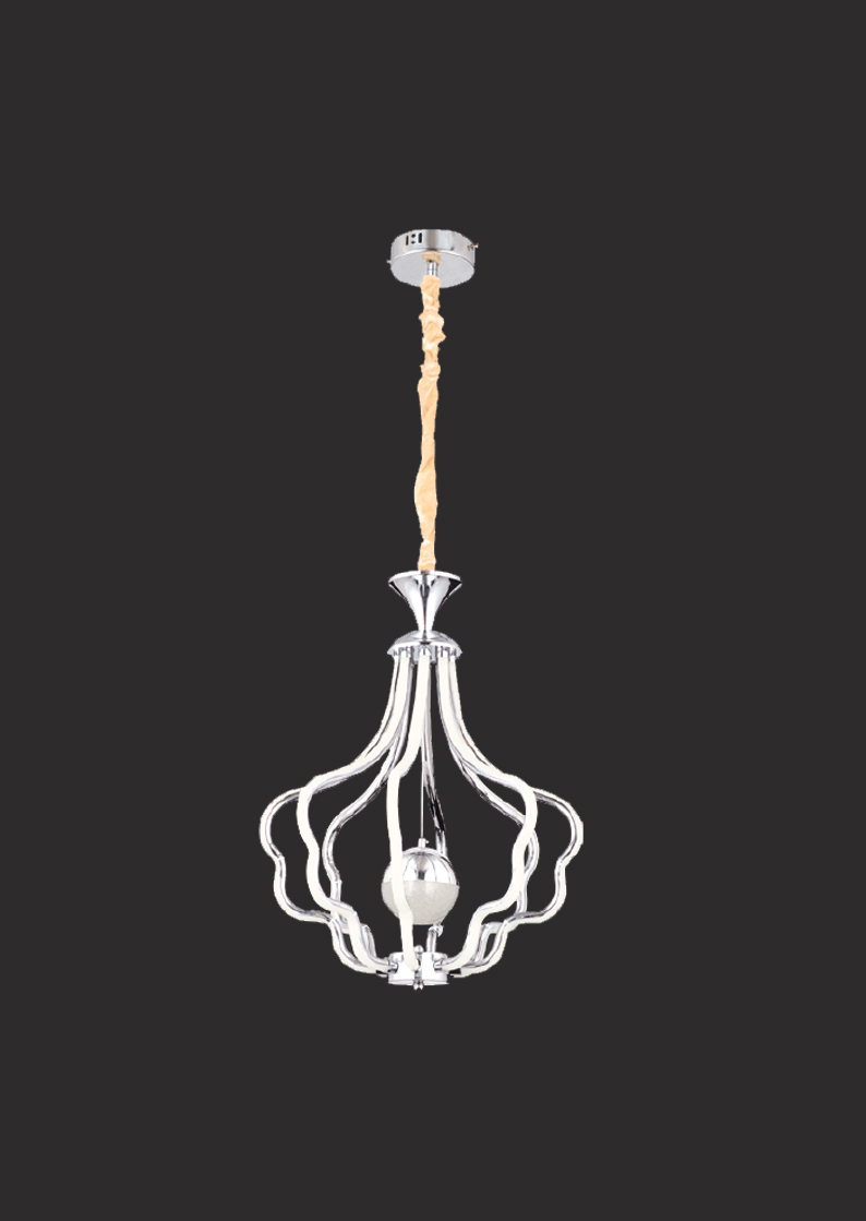 306-1 Lena Modern Lüksün Yansıması | Krom Gövdeli Tekli LED Sarkıt Avize - Görsel 1