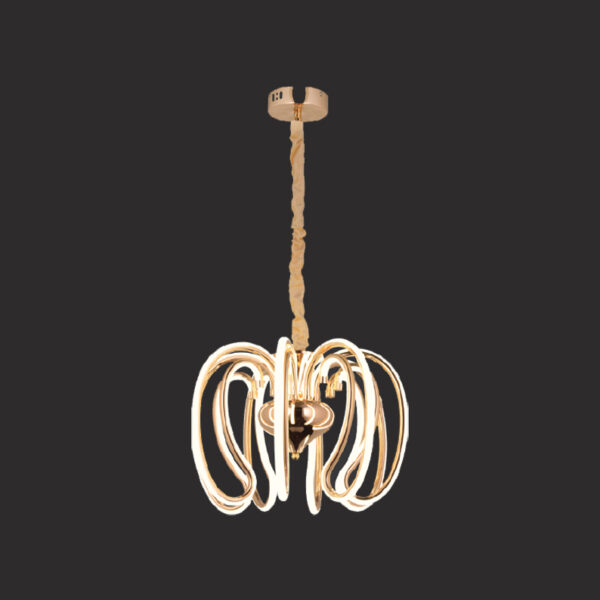 Armin Modern Kıvrımların Dansı | Metal Rose Gold LED Sarkıt Avize