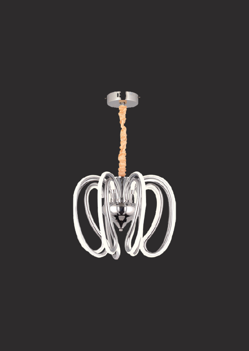 307-2 Armin Modern Işığın Zarafeti | Krom Tekli LED Sarkıt Avize - Görsel 1