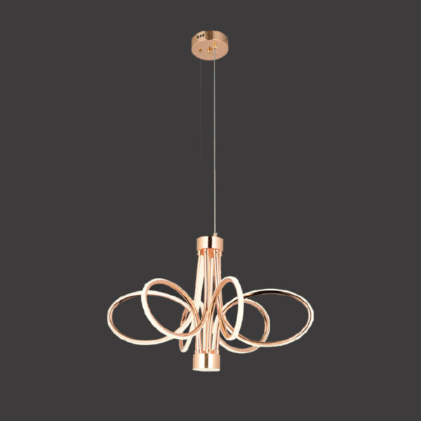 Poyraz Zamansız Şıklık | Rose Gold Büyük Halka LED 6'lı Sarkıt Avize
