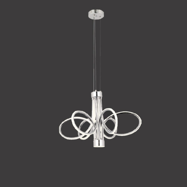 Poyraz Zamansız Işıltı | Krom 6'lı LED Halka Sarkıt Avize