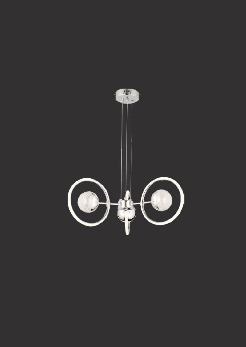 313-2 Hector Işığın Dönüşü | Krom 3'lü LED Gezegen Formlu Avize - Görsel 1