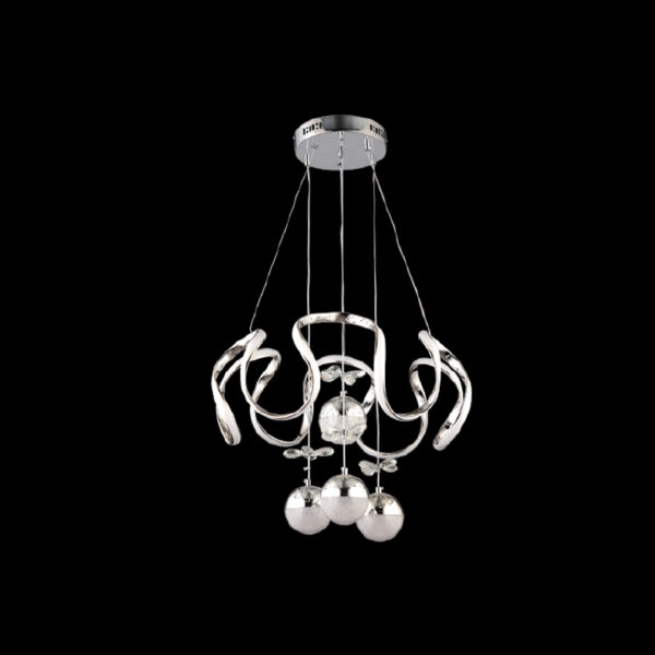 Şimşek Sanat Gibi Işık | Krom LED Dalga Sarkıt Avize