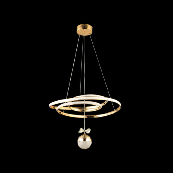 Şimşek Zamanda Asılı Şıklık | Gold Spiral LED Sarkıt Avize