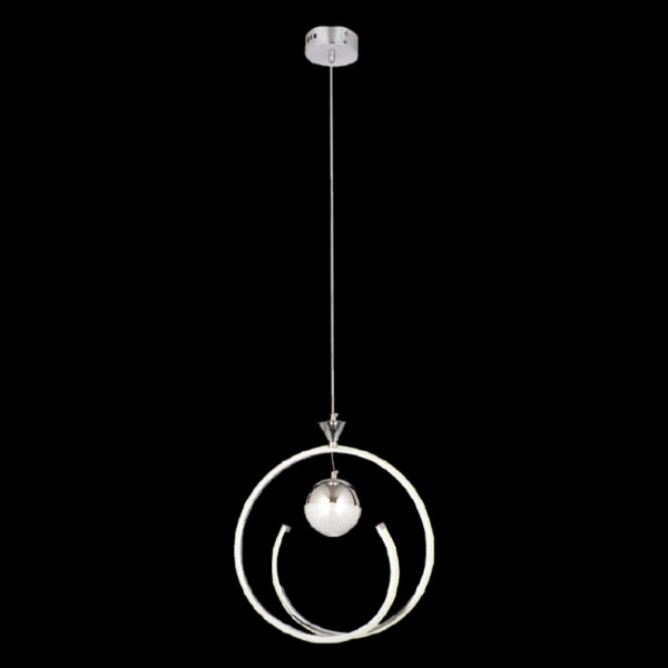 Lodos Dairesel Işığın Cazibesi | Krom LED Tekli Avize