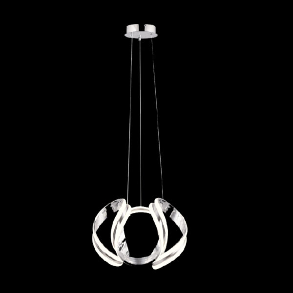 Mina Modern Zarafet | Krom Spiral LED Sarkıt Avize