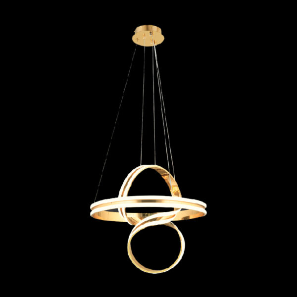 Asude Altın Denge | Katmanlı Spiral LED Sarkıt Avize