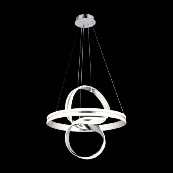 Asude Galaktik Işık | Krom Spiral LED Sarkıt Avize