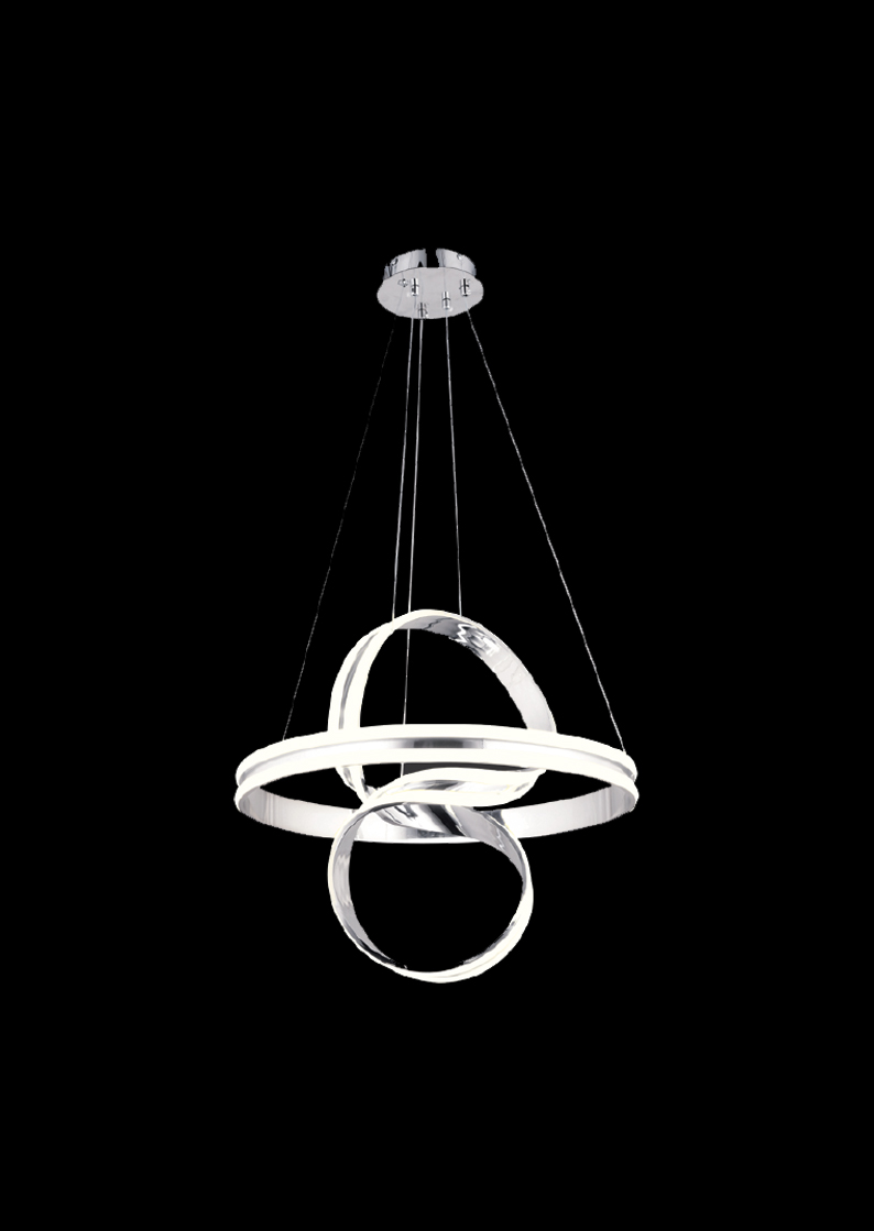 328-2 Asude Galaktik Işık | Krom Spiral LED Sarkıt Avize - Görsel 1