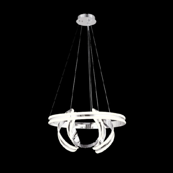 Feza Işığın Dansı | Krom Modern Spiral LED Avize