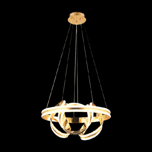 Feza Altın Işıltı | Modern Spiral LED Avize