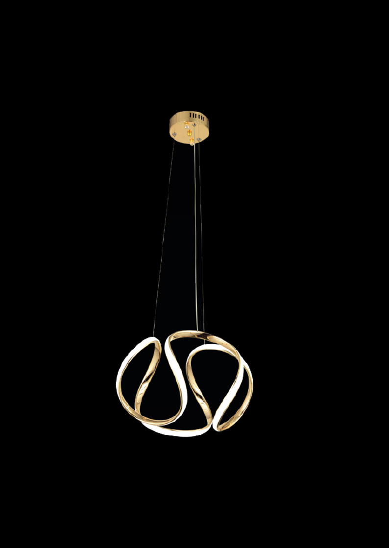 331-1 Serpil Altın Dalgalar | Organik Formlu LED Sarkıt Avize - Görsel 1