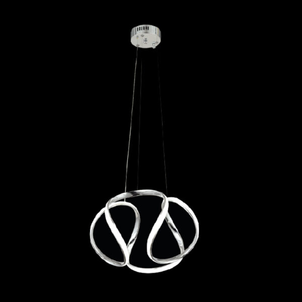 Serpil Modern Kıvrım | Krom Dalga Formlu LED Sarkıt Avize