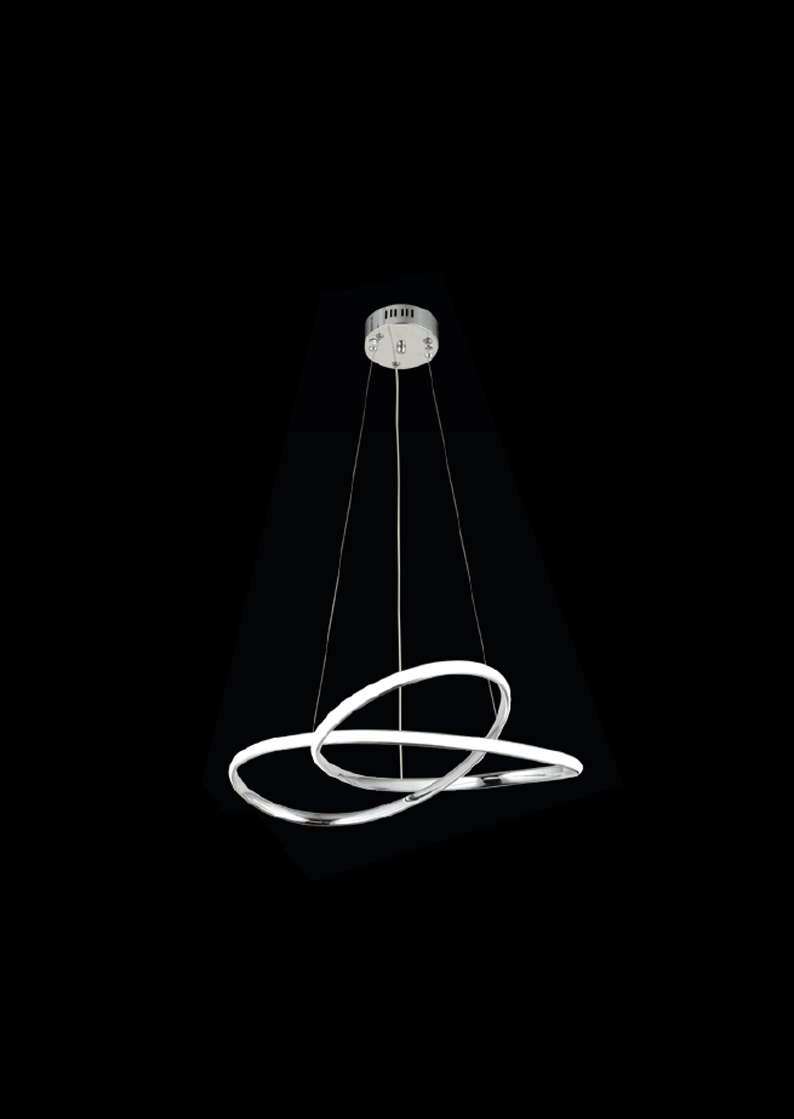 334-1 Serpil İkili Denge | Modern Krom LED Sarkıt Avize - Görsel 1