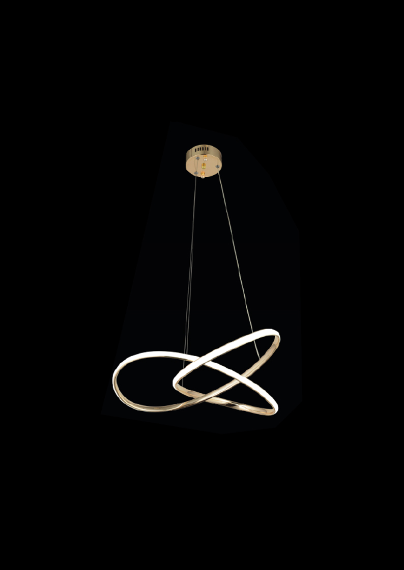 334-2 Serpil İkili Denge | Modern Gold LED Sarkıt Avize - Görsel 1