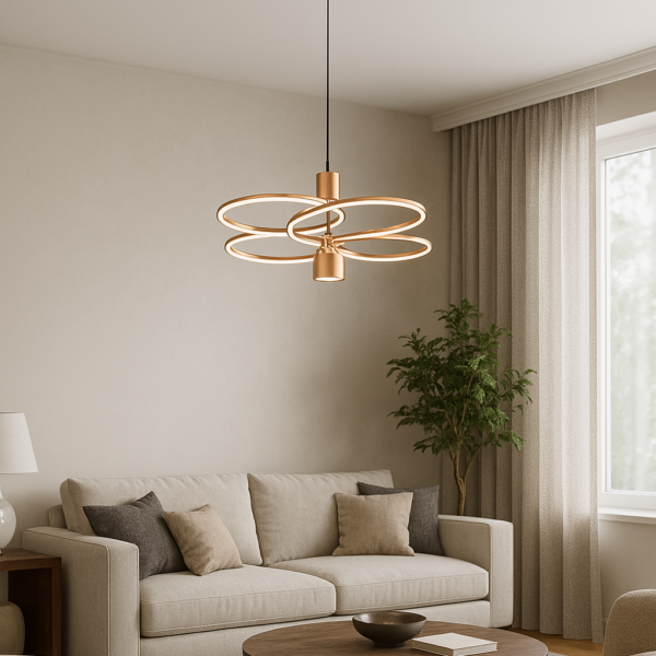 Akasya Estetik ve Işığın Buluşması | Rose Gold LED Dekoratif 5'li Sarkıt Avize