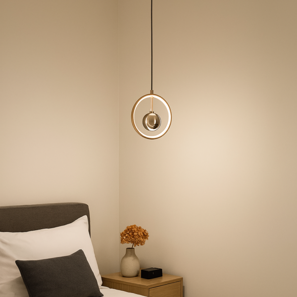 Melodi Modern Zarafet | Tekli Rose Gold Halka LED Avize