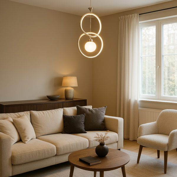 Şimşek Gümüş Zarafet | Kıvrımlı LED Tekli Sarkıt Avize