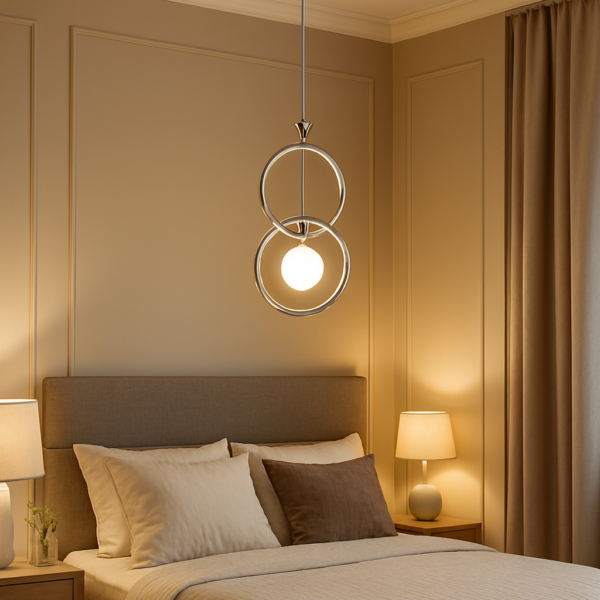 Şimşek Minimal Şıklık | Krom Tekli LED Sarkıt Avize