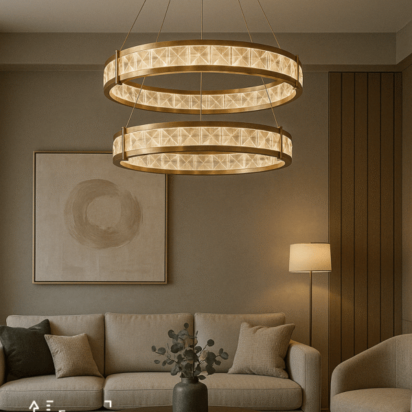 Kumsal İkili Halka Avize – Modern & Zarif