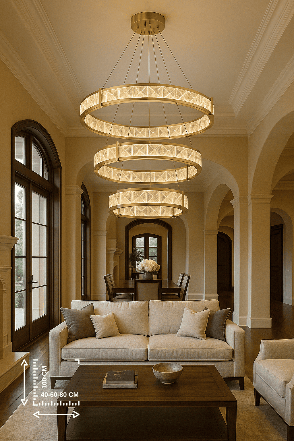 kumsal-3halka-28.200 Kumsal 3 Halka Avize – Göz Alıcı Yüksek Tavan Zarafeti - Görsel 1