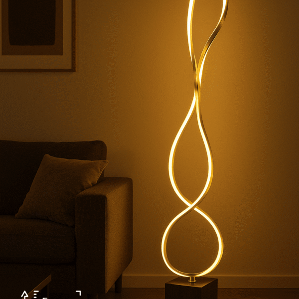 Sarmaşık Form Lambader – Kıvrımlı Işık Tasarımıyla Modern Zemin Aydınlatma