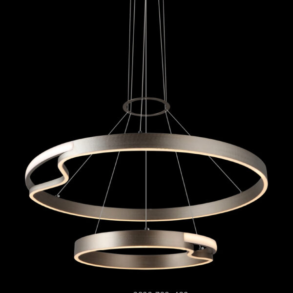 İki Katmanlı Kıvrımlı Halka LED Sarkıt Avize